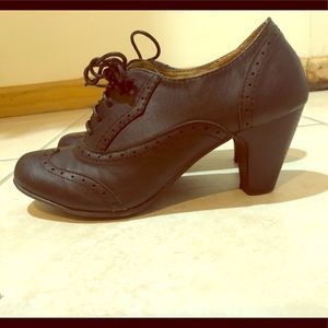 Black lace-up ankle boot